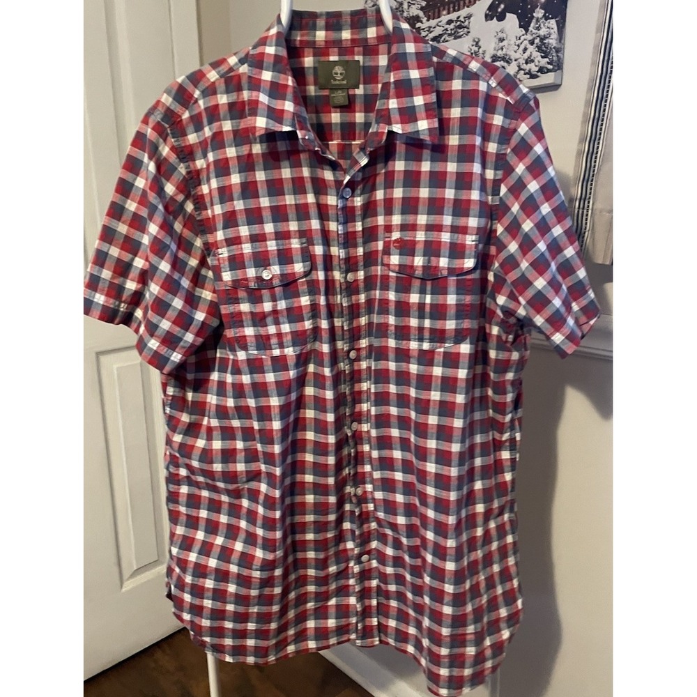 Timberland Men's Short Sleeve Button Up Shirt Size Large